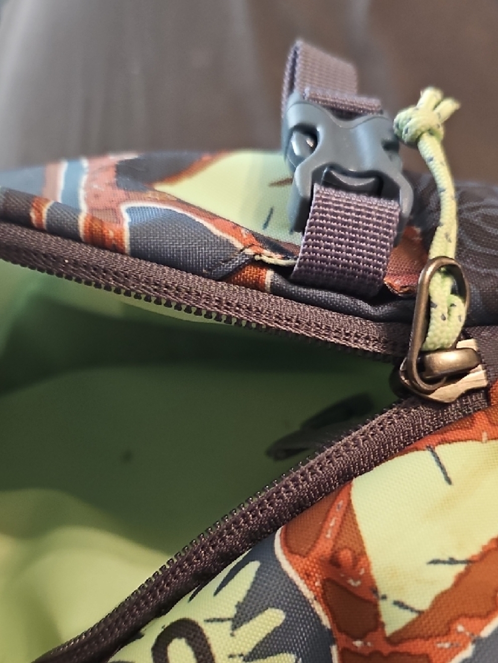 Patagonia Tribal Print Backpack in Black, Lime Green & Brown - Picture 4 of 5